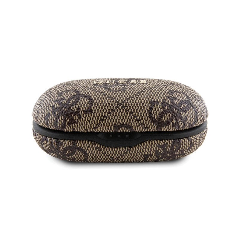 Słuchawki Bluetooth TWS Guess 4G Metal ze stacją dokującą ENC - brązowe