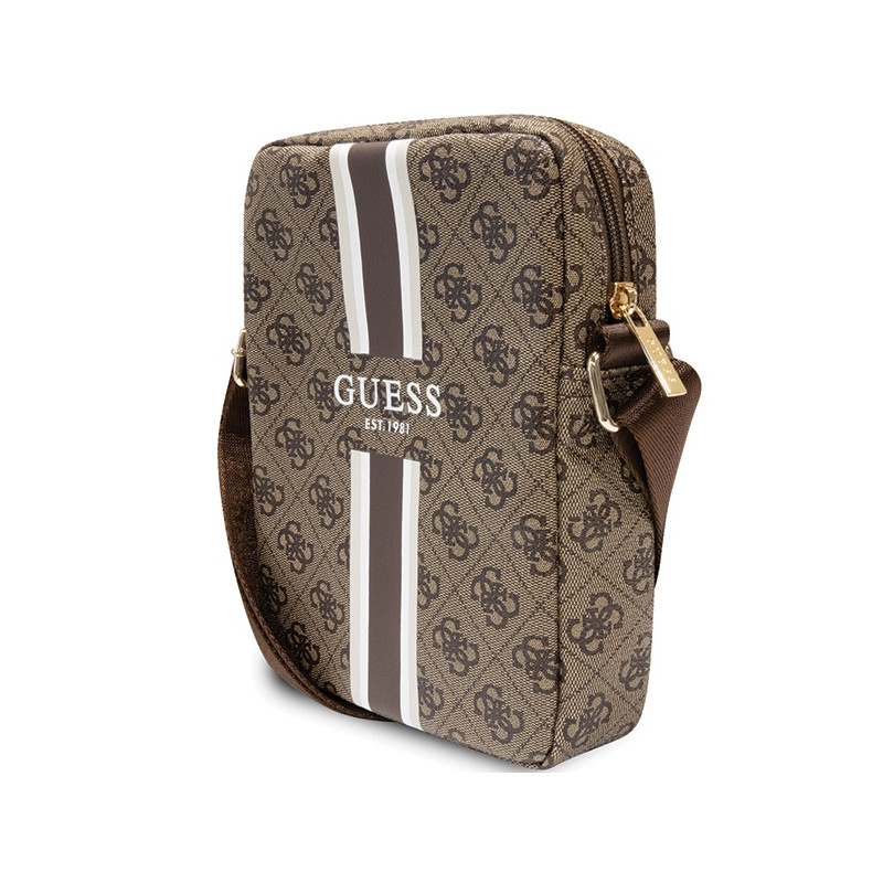 Torba Guess 4G Stripes na tablet 8'' - brązowa