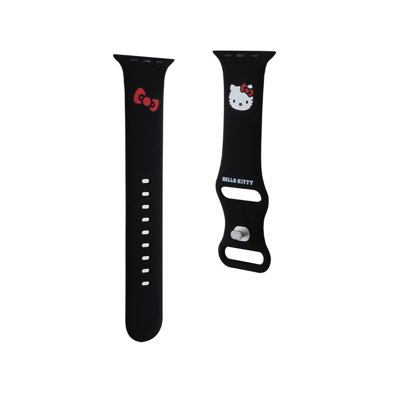 Pasek Hello Kitty Silicone Kitty Head na Apple Watch 42/ 44/ 45/ 49mm - czarny