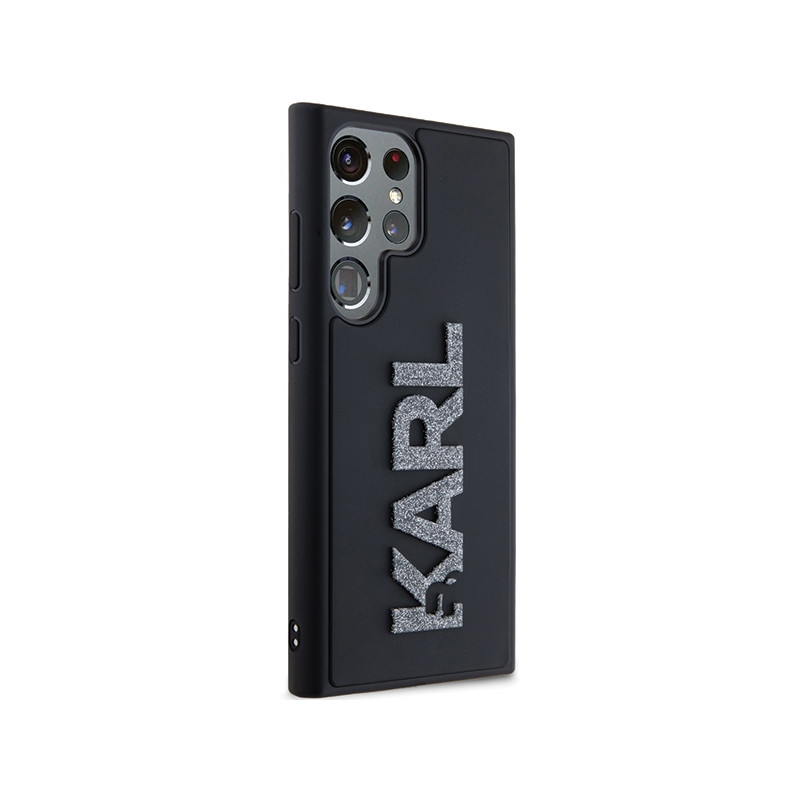 Etui Karl Lagerfeld 3D Rubber Glitter Logo na Samsung Galaxy S23 Ultra - czarne