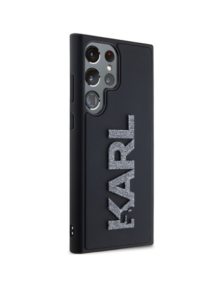 Etui Karl Lagerfeld 3D Rubber Glitter Logo na Samsung Galaxy S23 Ultra - czarne Etui Karl Lagerfeld 3D Rubber Glitter Logo na Samsung Galaxy S23 Ultra - czarne