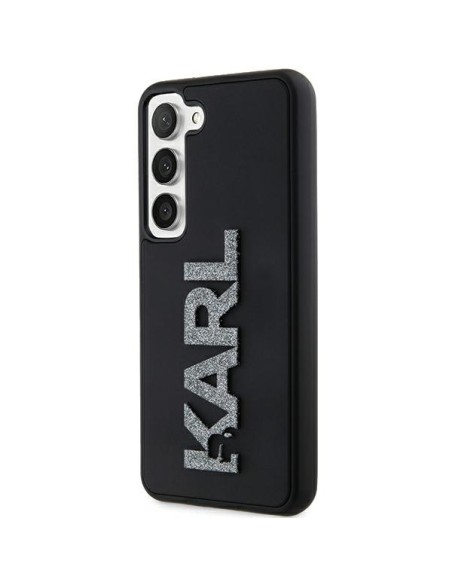 Etui Karl Lagerfeld 3D Rubber Glitter Logo na Samsung Galaxy S23 - czarne Etui Karl Lagerfeld 3D Rubber Glitter Logo na Samsung Galaxy S23 - czarne