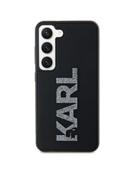 Etui Karl Lagerfeld 3D Rubber Glitter Logo na Samsung Galaxy S23 - czarne Etui Karl Lagerfeld 3D Rubber Glitter Logo na Samsung Galaxy S23 - czarne