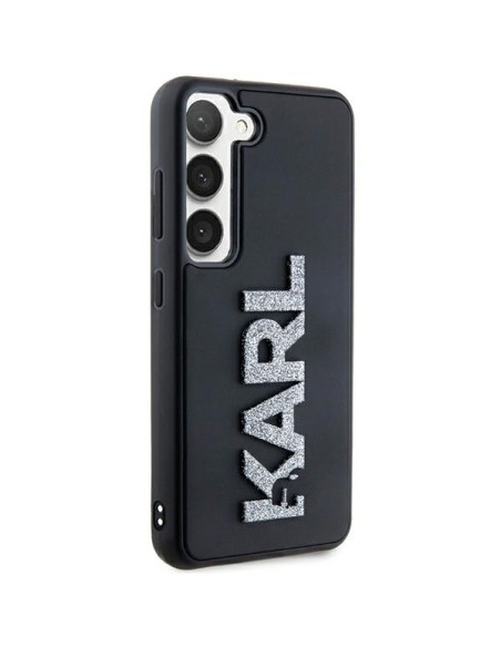 Etui Karl Lagerfeld 3D Rubber Glitter Logo na Samsung Galaxy S23 - czarne Etui Karl Lagerfeld 3D Rubber Glitter Logo na Samsung Galaxy S23 - czarne