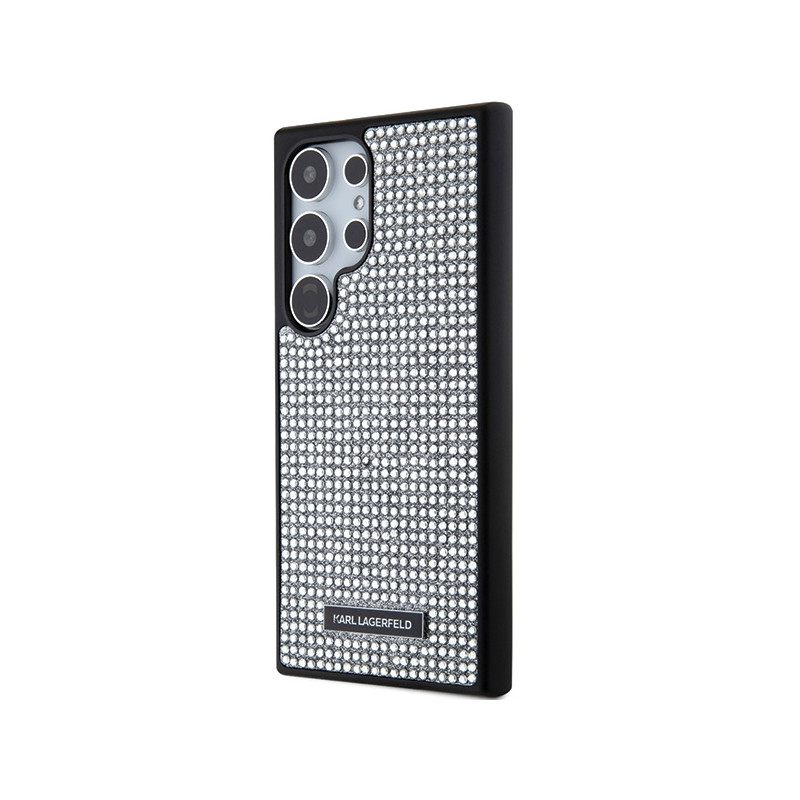 Etui Karl Lagerfeld Rhinestone Metal Logo na Samsung Galaxy S24 Ultra - srebrne