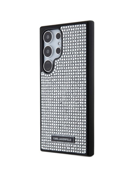 Etui Karl Lagerfeld Rhinestone Metal Logo na Samsung Galaxy S24 Ultra - srebrne Etui Karl Lagerfeld Rhinestone Metal Logo na Samsung Galaxy S24 Ultra - srebrne