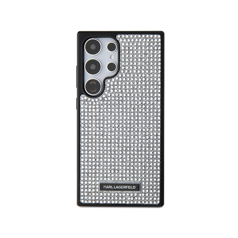 Etui Karl Lagerfeld Rhinestone Metal Logo na Samsung Galaxy S24 Ultra - srebrne