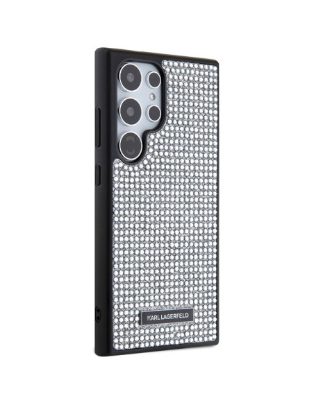 Etui Karl Lagerfeld Rhinestone Metal Logo na Samsung Galaxy S24 Ultra - srebrne Etui Karl Lagerfeld Rhinestone Metal Logo na Samsung Galaxy S24 Ultra - srebrne