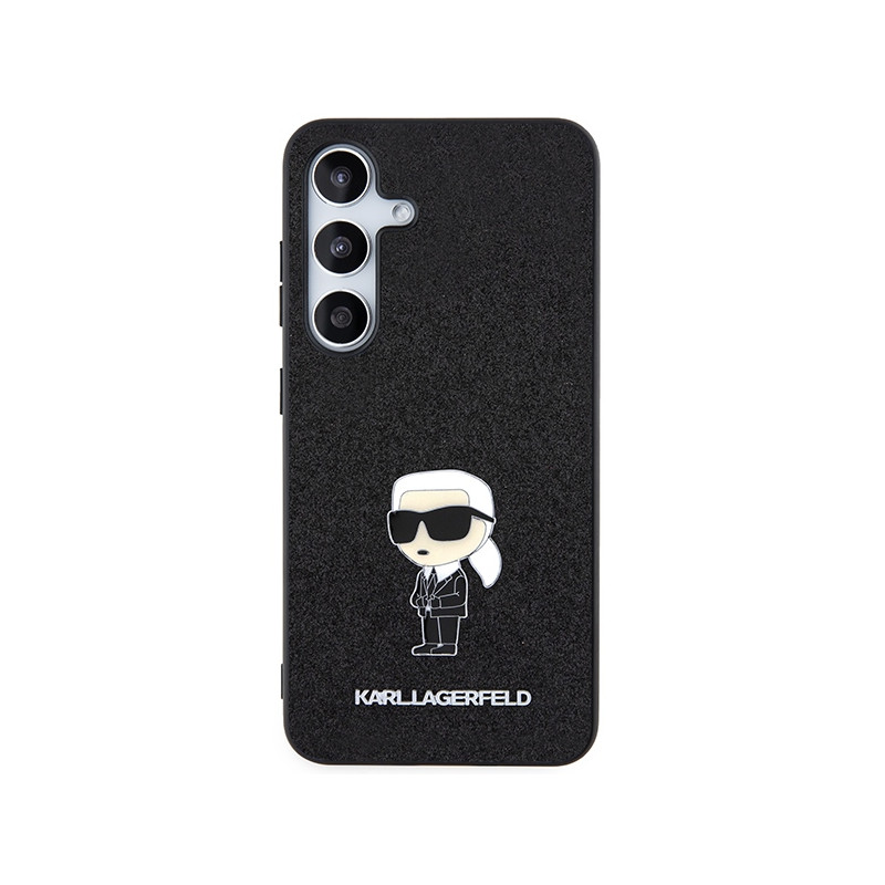 Etui Karl Lagerfeld Fixed Glitter Ikonik Logo Metal Pin na Samsung Galaxy S24+ - czarne
