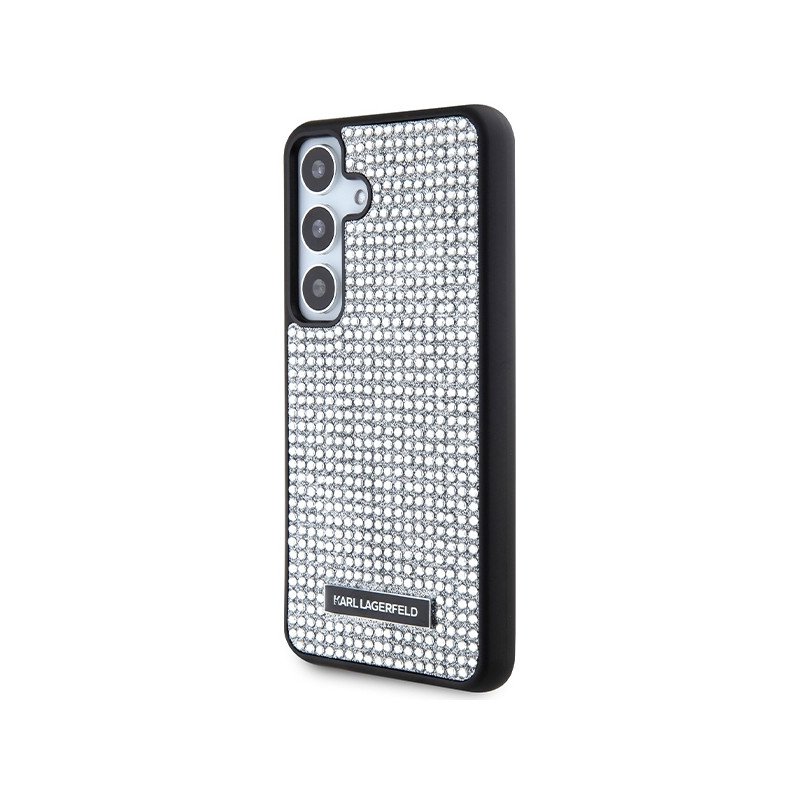 Etui Karl Lagerfeld Rhinestone Metal Logo na Samsung Galaxy S24 - srebrne