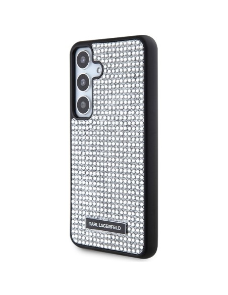 Etui Karl Lagerfeld Rhinestone Metal Logo na Samsung Galaxy S24 - srebrne Etui Karl Lagerfeld Rhinestone Metal Logo na Samsung Galaxy S24 - srebrne