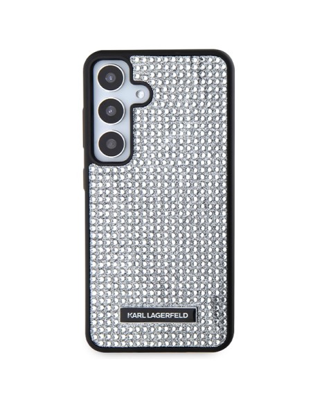 Etui Karl Lagerfeld Rhinestone Metal Logo na Samsung Galaxy S24 - srebrne Etui Karl Lagerfeld Rhinestone Metal Logo na Samsung Galaxy S24 - srebrne