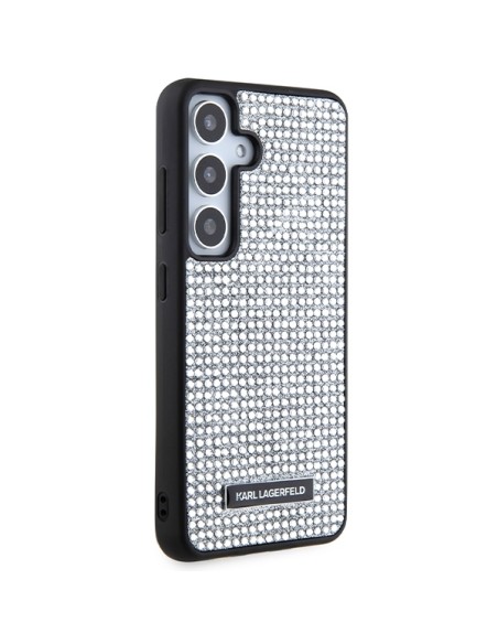 Etui Karl Lagerfeld Rhinestone Metal Logo na Samsung Galaxy S24 - srebrne Etui Karl Lagerfeld Rhinestone Metal Logo na Samsung Galaxy S24 - srebrne