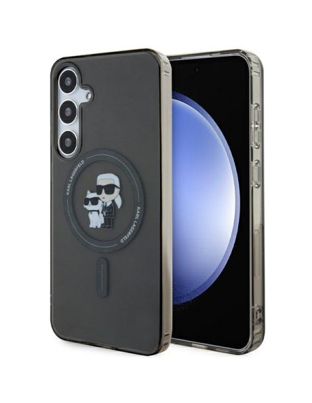 Etui Karl Lagerfeld IML Karl&Choupette Glitter MagSafe na Samsung Galaxy S24+ - czarne