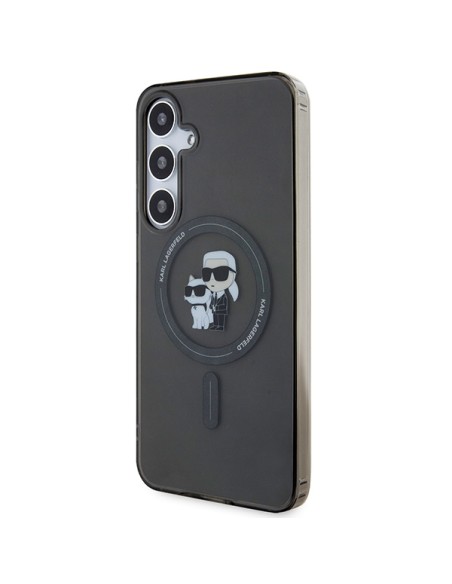 Etui Karl Lagerfeld IML Karl&Choupette Glitter MagSafe na Samsung Galaxy S24+ - czarne