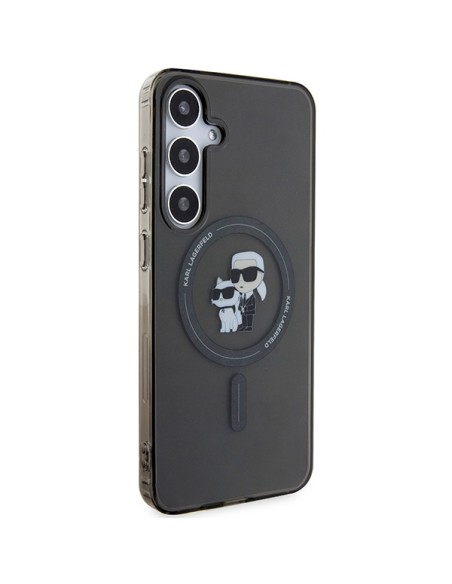Etui Karl Lagerfeld IML Karl&Choupette Glitter MagSafe na Samsung Galaxy S24+ - czarne