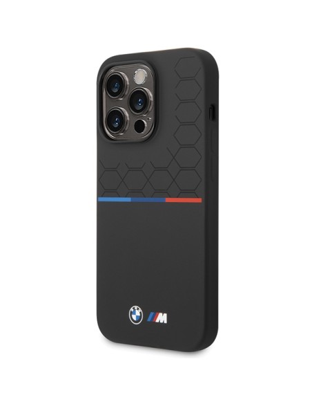 Etui BMW M Silicone Pattern na iPhone 14 Pro Max - czarne Etui BMW M Silicone Pattern na iPhone 14 Pro Max - czarne