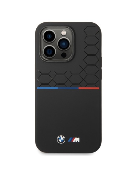 Etui BMW M Silicone Pattern na iPhone 14 Pro Max - czarne Etui BMW M Silicone Pattern na iPhone 14 Pro Max - czarne