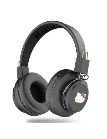 Słuchawki nauszne Bluetooth Hello Kitty Metal Logo - czarne Słuchawki nauszne Bluetooth Hello Kitty Metal Logo - czarne