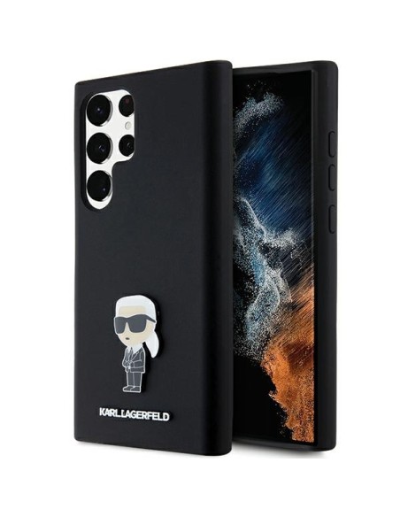 Etui Karl Lagerfeld Silicone Ikonik Metal Pin na Samsung Galaxy S23 Ultra - czarne Etui Karl Lagerfeld Silicone Ikonik Metal Pin na Samsung Galaxy S23 Ultra - czarne