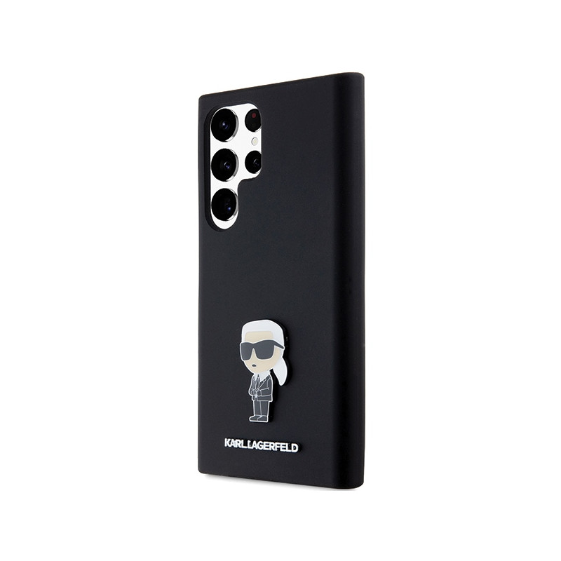 Etui Karl Lagerfeld Silicone Ikonik Metal Pin na Samsung Galaxy S23 Ultra - czarne