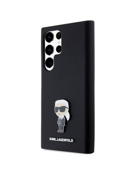 Etui Karl Lagerfeld Silicone Ikonik Metal Pin na Samsung Galaxy S23 Ultra - czarne Etui Karl Lagerfeld Silicone Ikonik Metal Pin na Samsung Galaxy S23 Ultra - czarne