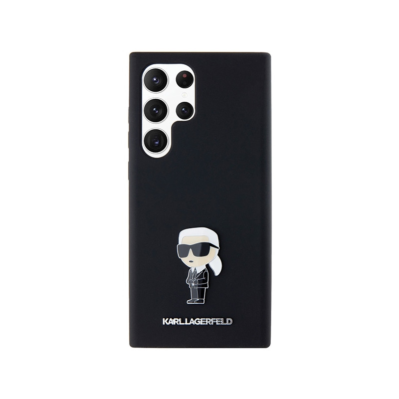 Etui Karl Lagerfeld Silicone Ikonik Metal Pin na Samsung Galaxy S23 Ultra - czarne