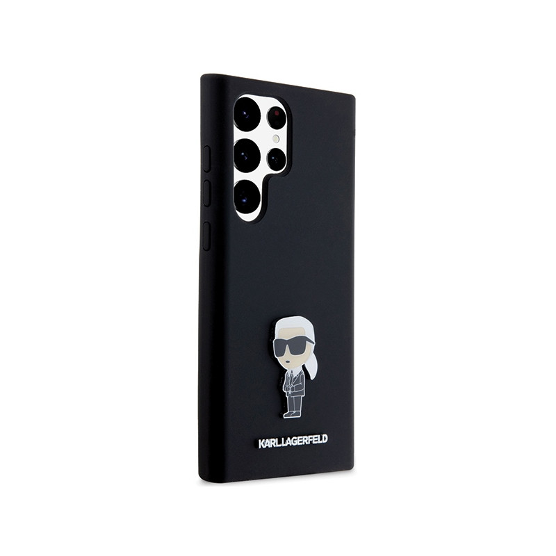 Etui Karl Lagerfeld Silicone Ikonik Metal Pin na Samsung Galaxy S23 Ultra - czarne