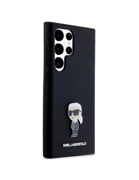 Etui Karl Lagerfeld Silicone Ikonik Metal Pin na Samsung Galaxy S23 Ultra - czarne Etui Karl Lagerfeld Silicone Ikonik Metal Pin na Samsung Galaxy S23 Ultra - czarne