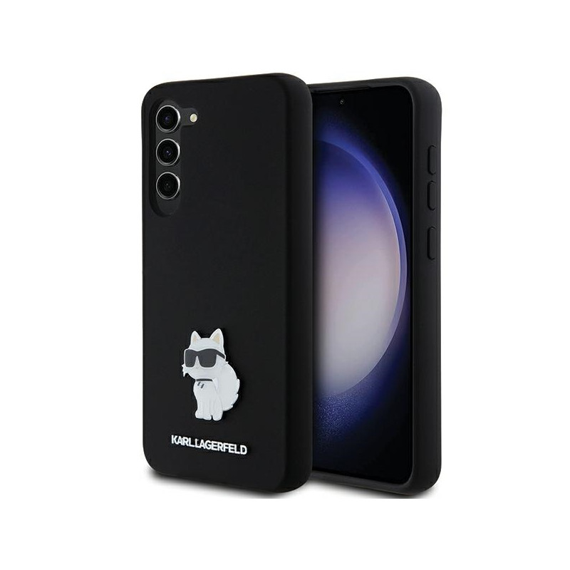 Etui Karl Lagerfeld Silicone Choupette Metal Pin na Samsung Galaxy S23+ - czarne Etui Karl Lagerfeld Silicone Choupette Metal Pin na Samsung Galaxy S23+ - czarne