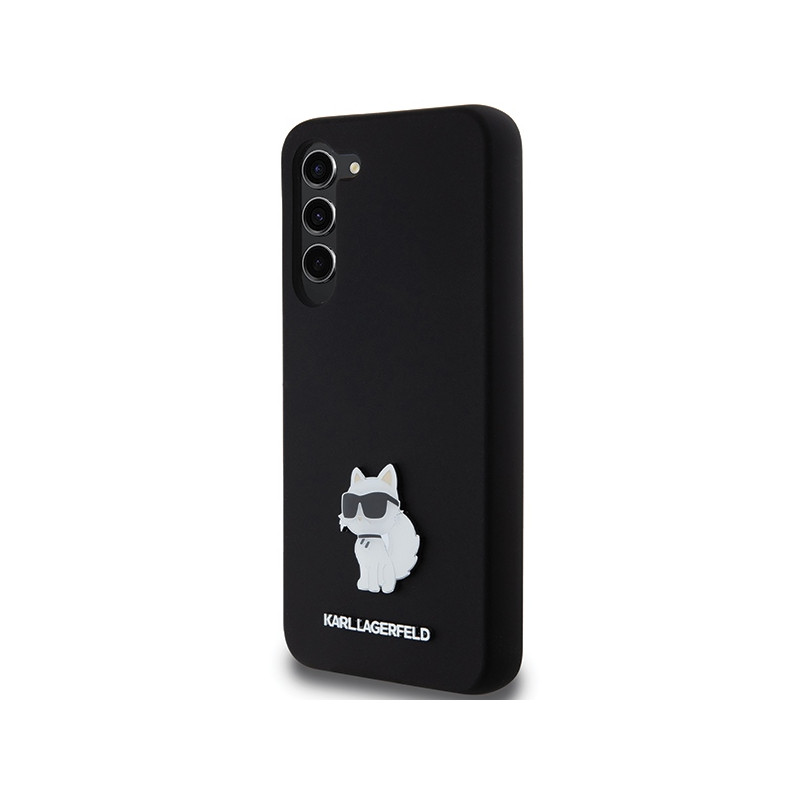 Etui Karl Lagerfeld Silicone Choupette Metal Pin na Samsung Galaxy S23+ - czarne