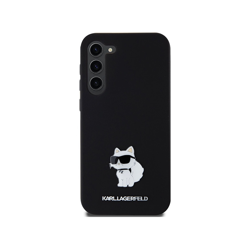 Etui Karl Lagerfeld Silicone Choupette Metal Pin na Samsung Galaxy S23+ - czarne