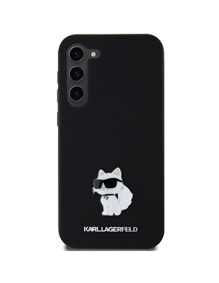 Etui Karl Lagerfeld Silicone Choupette Metal Pin na Samsung Galaxy S23+ - czarne Etui Karl Lagerfeld Silicone Choupette Metal Pin na Samsung Galaxy S23+ - czarne