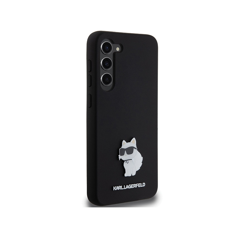 Etui Karl Lagerfeld Silicone Choupette Metal Pin na Samsung Galaxy S23+ - czarne