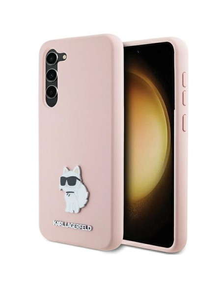 Etui Karl Lagerfeld Silicone Choupette Metal Pin na Samsung Galaxy S23+ - różowe Etui Karl Lagerfeld Silicone Choupette Metal Pin na Samsung Galaxy S23+ - różowe