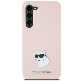 Etui Karl Lagerfeld Silicone Choupette Metal Pin na Samsung Galaxy S23+ - różowe