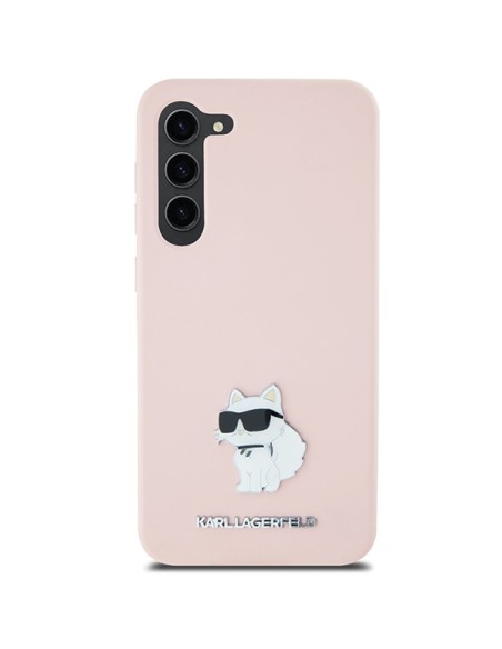Etui Karl Lagerfeld Silicone Choupette Metal Pin na Samsung Galaxy S23+ - różowe Etui Karl Lagerfeld Silicone Choupette Metal Pin na Samsung Galaxy S23+ - różowe