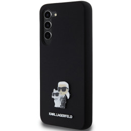 Etui Karl Lagerfeld Silicone Karl&Choupette Metal Pin na Samsung Galaxy S23+ - czarne