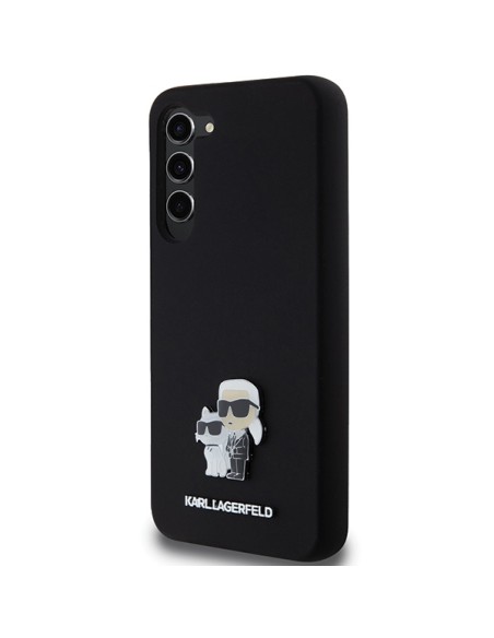 Etui Karl Lagerfeld Silicone Karl&Choupette Metal Pin na Samsung Galaxy S23+ - czarne Etui Karl Lagerfeld Silicone Karl&Choupette Metal Pin na Samsung Galaxy S23+ - czarne