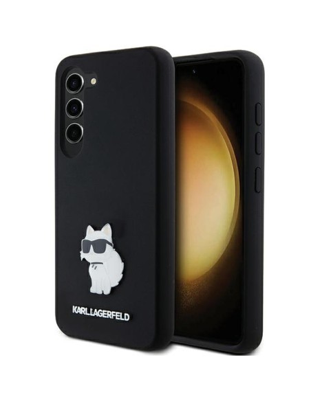 Etui Karl Lagerfeld Silicone Choupette Metal Pin na Samsung Galaxy S23 - czarne Etui Karl Lagerfeld Silicone Choupette Metal Pin na Samsung Galaxy S23 - czarne