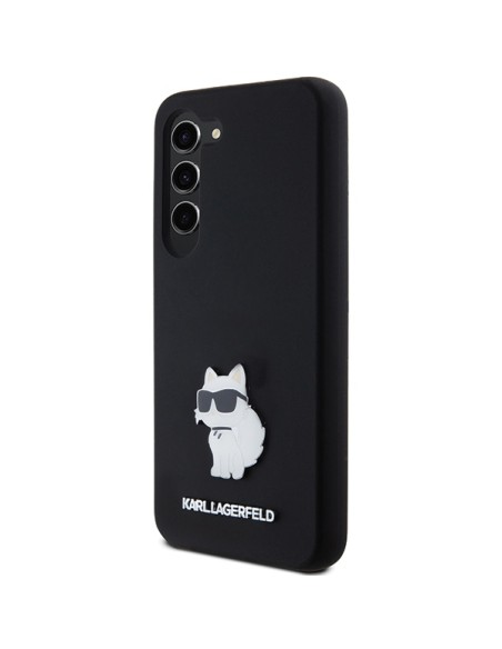Etui Karl Lagerfeld Silicone Choupette Metal Pin na Samsung Galaxy S23 - czarne Etui Karl Lagerfeld Silicone Choupette Metal Pin na Samsung Galaxy S23 - czarne