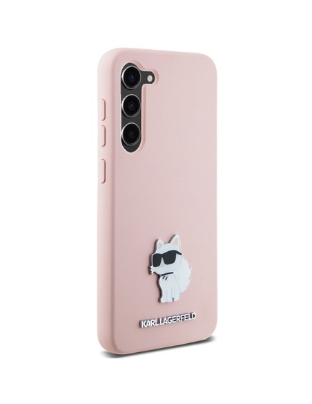 Etui Karl Lagerfeld Silicone Choupette Metal Pin na Samsung Galaxy S23 - różowe Etui Karl Lagerfeld Silicone Choupette Metal Pin na Samsung Galaxy S23 - różowe
