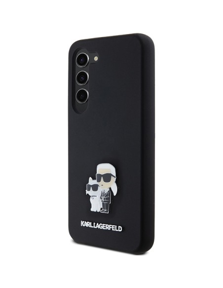 Etui Karl Lagerfeld Silicone Karl&Choupette Metal Pin na Samsung Galaxy S23 - czarne Etui Karl Lagerfeld Silicone Karl&Choupette Metal Pin na Samsung Galaxy S23 - czarne