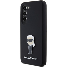 Etui Karl Lagerfeld Silicone Ikonik Metal Pin na Samsung Galaxy S23 - czarne