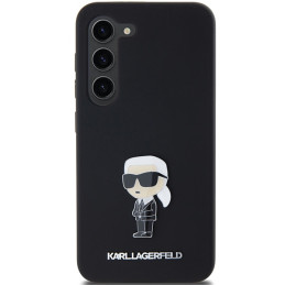 Etui Karl Lagerfeld Silicone Ikonik Metal Pin na Samsung Galaxy S23 - czarne