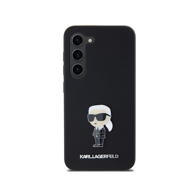 Etui Karl Lagerfeld Silicone Ikonik Metal Pin na Samsung Galaxy S23 - czarne