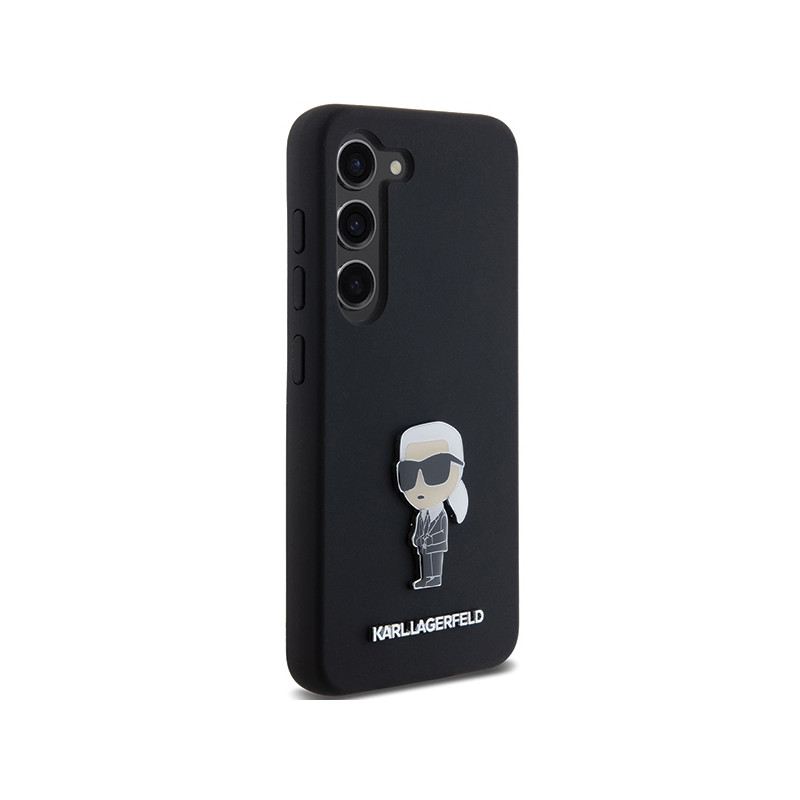 Etui Karl Lagerfeld Silicone Ikonik Metal Pin na Samsung Galaxy S23 - czarne