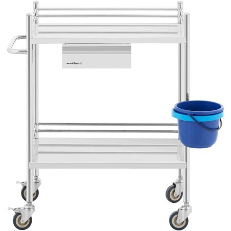 Kosmetinio gydymo laboratorinis vežimėlis iš plieno, stalčius, 2 lentynos, 72 x 43 x 85,5 cm Kosmetinio gydymo laboratorinis vežimėlis iš plieno, stalčius, 2 lentynos, 72 x 43 x 85,5 cm