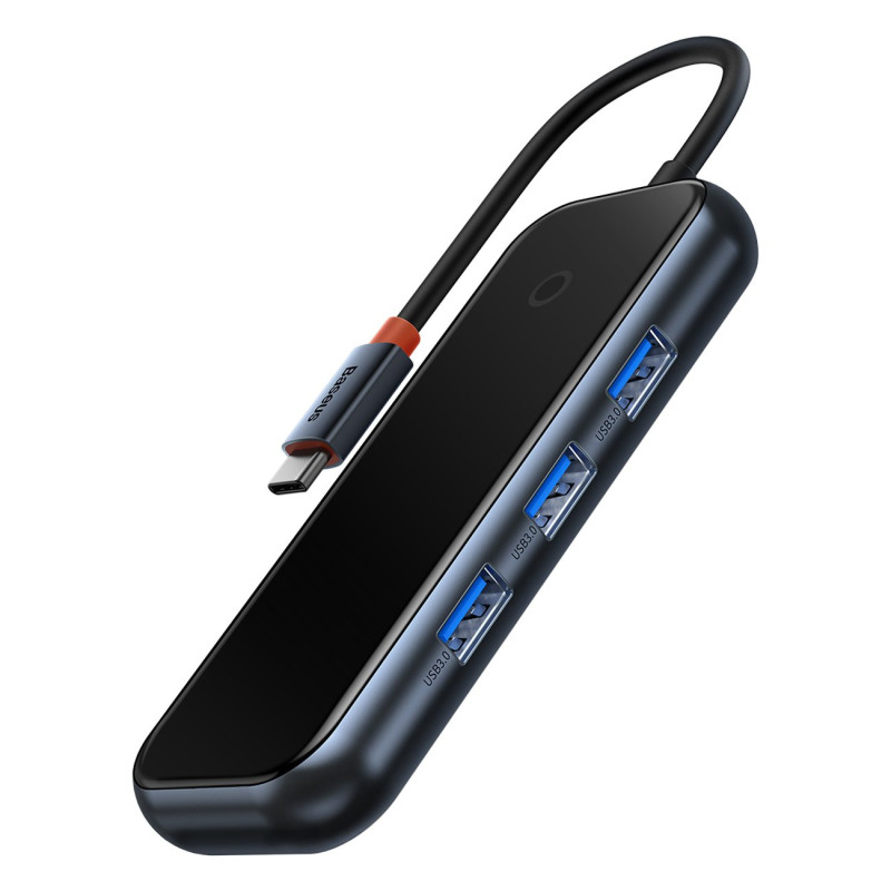 AcmeJoy HUB 4 prievadų USB-C 3xUSB 3.0 tamsiai pilka