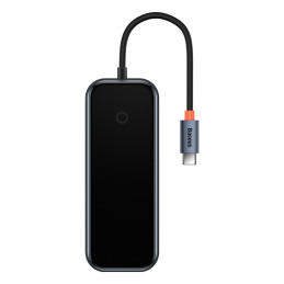 AcmeJoy HUB 4 prievadų USB-C 3xUSB 3.0 tamsiai pilka